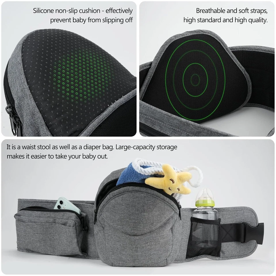 Portabebés Portabebés Niño Pequeño Porta Cadera hasta 45 libras con Cintura Leopardo Foto 3 de 4