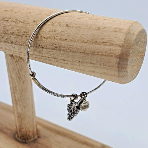 Alex & Ani Grapes Bangle - Silver Abundance & Celebration Charm - Picture 3 of 4