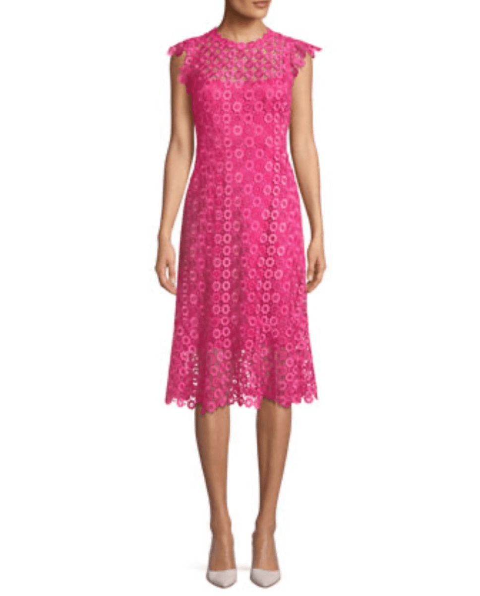 Elie Tahari Florance Geometric pink Lace Dress size 0 | eBay