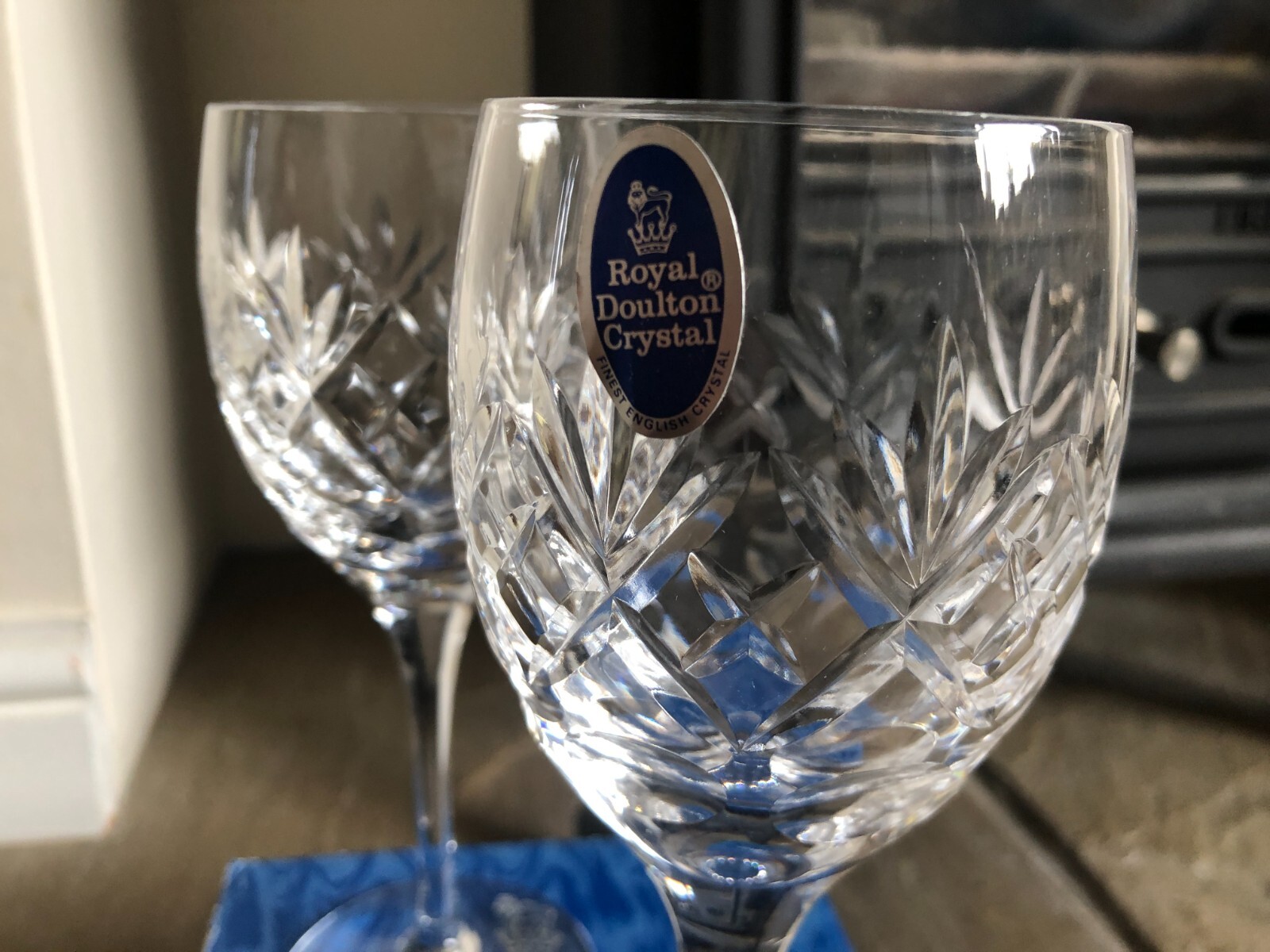 Pair of Royal Doulton Kensington Wine Glasses Long Stem eBay