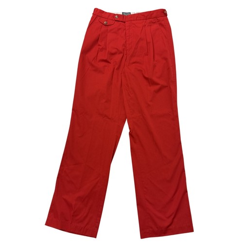 Vtg 80's IZOD Men's Red CASUAL Dress Pants Cotton Blend Preppy GOLF Trousers 32 - Picture 2 of 8