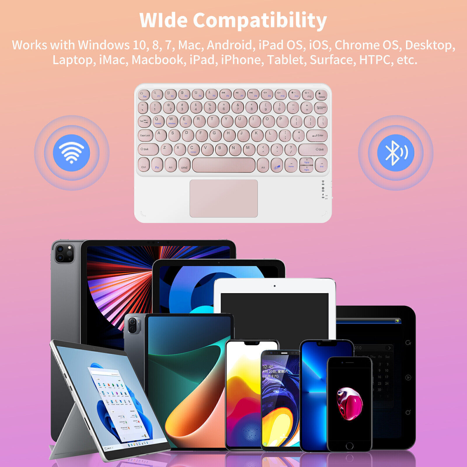 Für iPad 5678910th Air 4 5 Pro 11 12.9 Touchpad Bluetooth Tastatur Maus