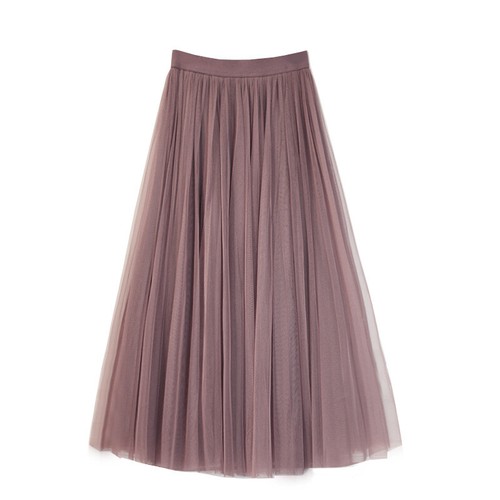 Falda En Capas Plisada Fiesta Damas Maxi Vestido Largo Mujeres Elegante Malla Tul Tutú - Imagen 5 de 16