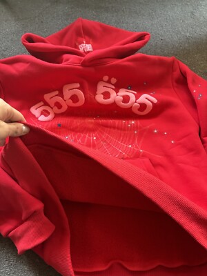 Sp5der Worldwide Red Angel Number 555 Hoodie Red Sz Small | eBay