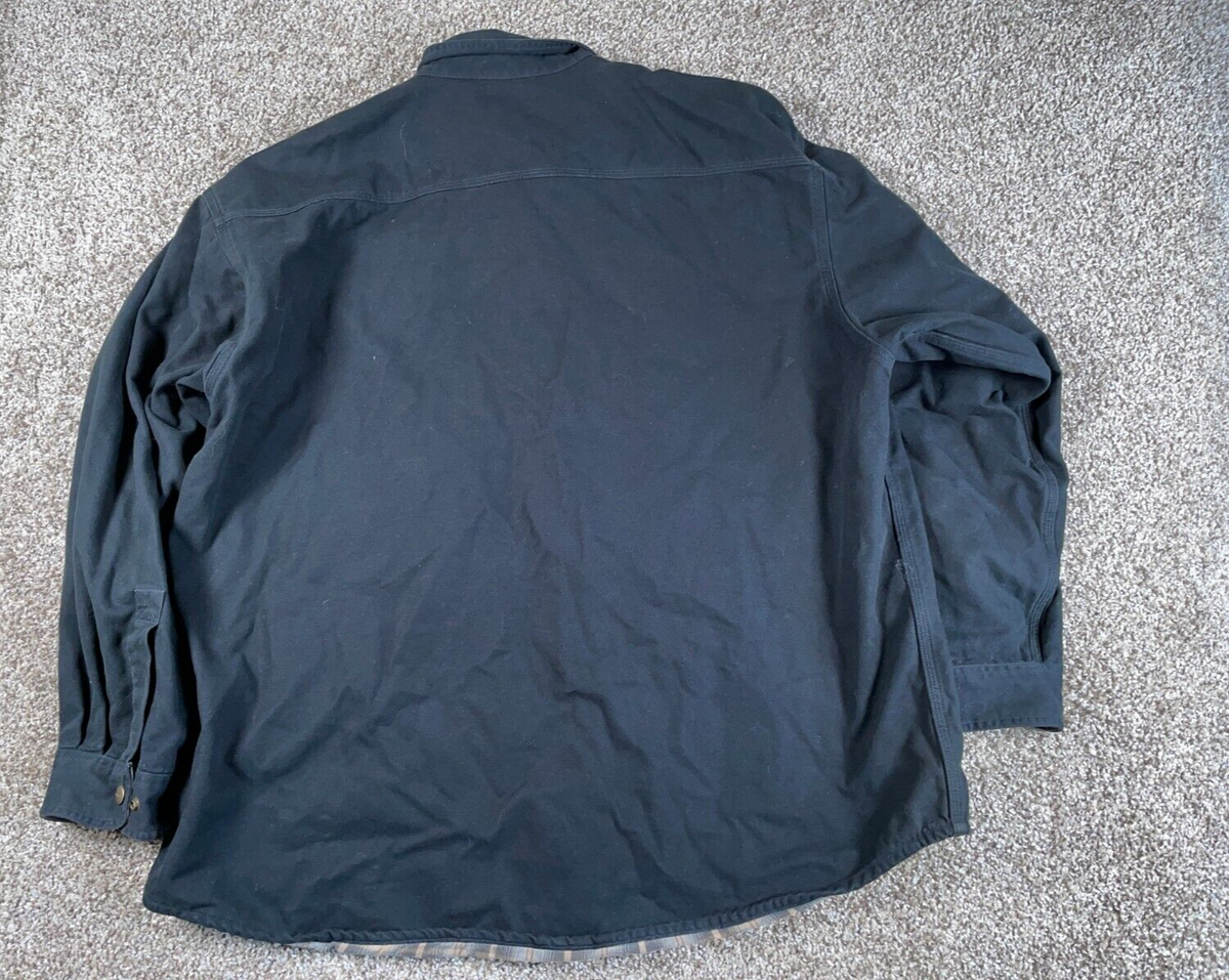 Carhartt Canvas Flannel Lined Work Jacket Adult 2XL Black Snap