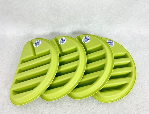 Fiesta Taco Plates Microwave Dishwasher Safe Green BPA Plastic Plates Lot of 4 - Picture 3 of 4
