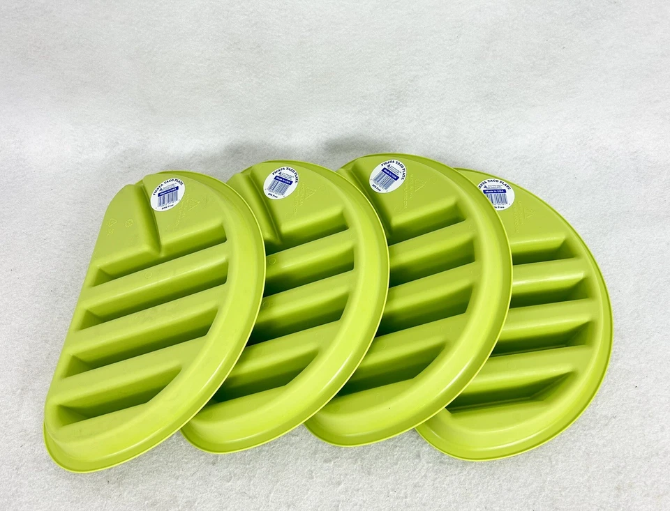 Тарелки Fiesta Taco для микроволновой печи посудомоечной машины безопасные зеленые пластиковые тарелки с бисфенолом А лот из 4 - Изображение 3 из 4