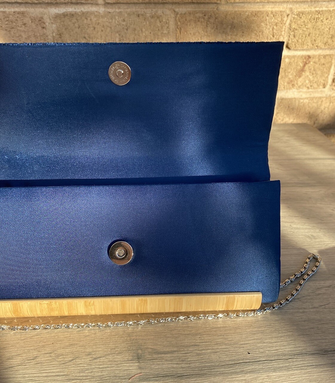 John Lewis Petrol Blue Medium Rectangular Satin F… - image 10