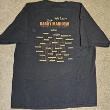 Vintage 1999 Barry Manilow Live T-Shirt Mens L Black Y2k Tour R&B Hip-hop Merch