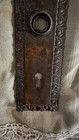 Vintage Pressed Iron/Bronze DOOR KNOB BACKPLATE “Egg&Dart”  Early 1900’s 6”x2” — photo 2