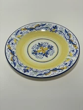 Pier 1 "Mirandela"  Hand Painted Ceramic Round Salad 9” Plate Set Of 2 Excellent