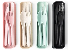 Krumbs Kitchen Against The Grain On-The-Go Wheat Straw Utensil Set​