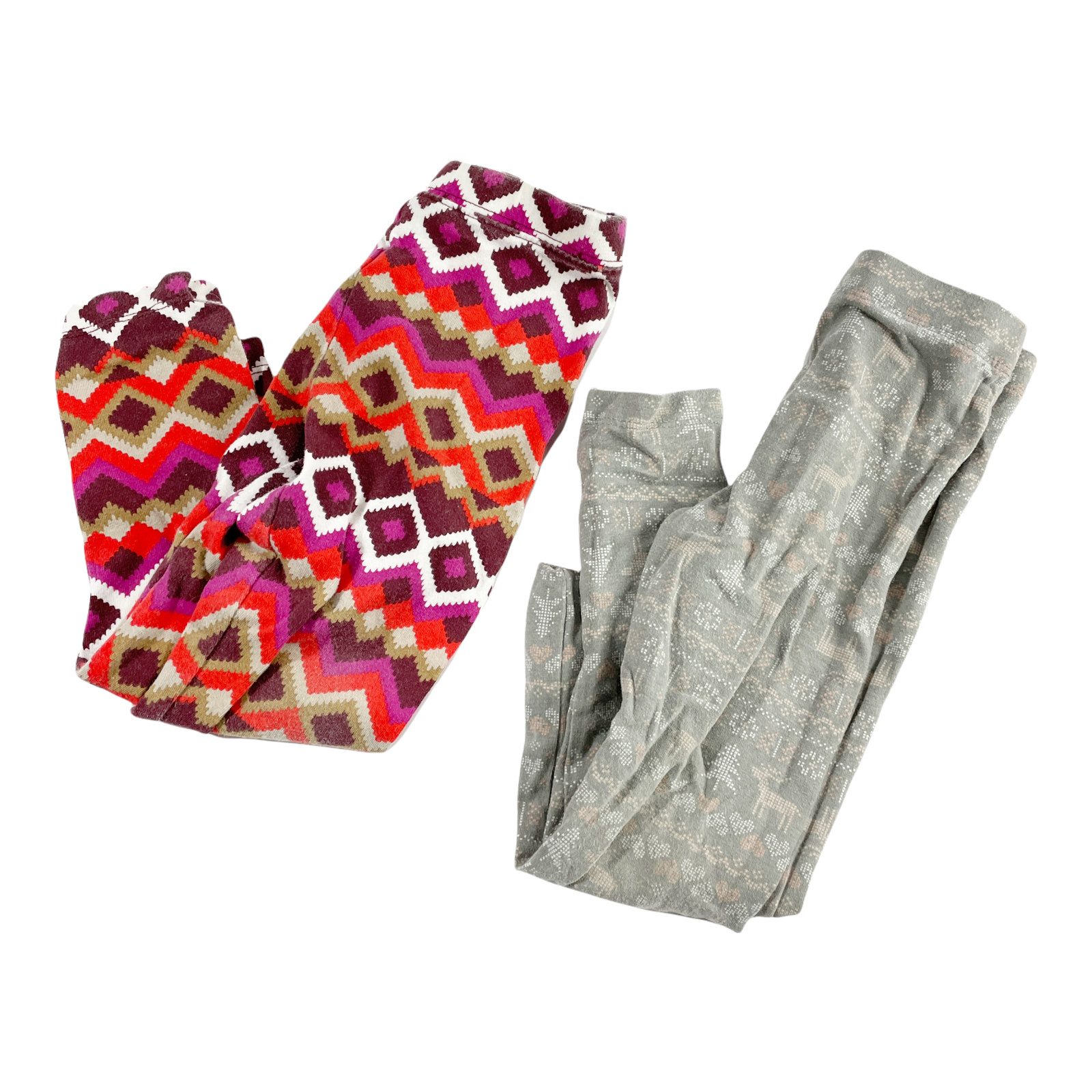 Old Navy Girls Sz 3t Leggings Set of 2 Holiday Print Multicolor Stretch