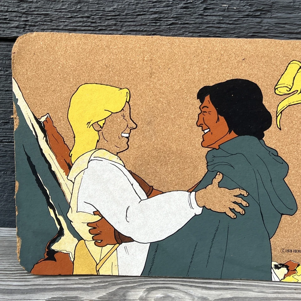 VTG 1978 Lord of the Rings CORK Bulletin Board 23” x 11.4” Aragorn Legolas READ - Image 2 of 4