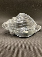 Vintage Hand Made Crystal Conch Sea Shell Beach Ocean Paperweight, Taiw n