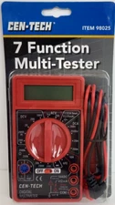 7 Function Digital Multimeter DC-AC Voltage Battery Multi Tester Cen-Tech 98025