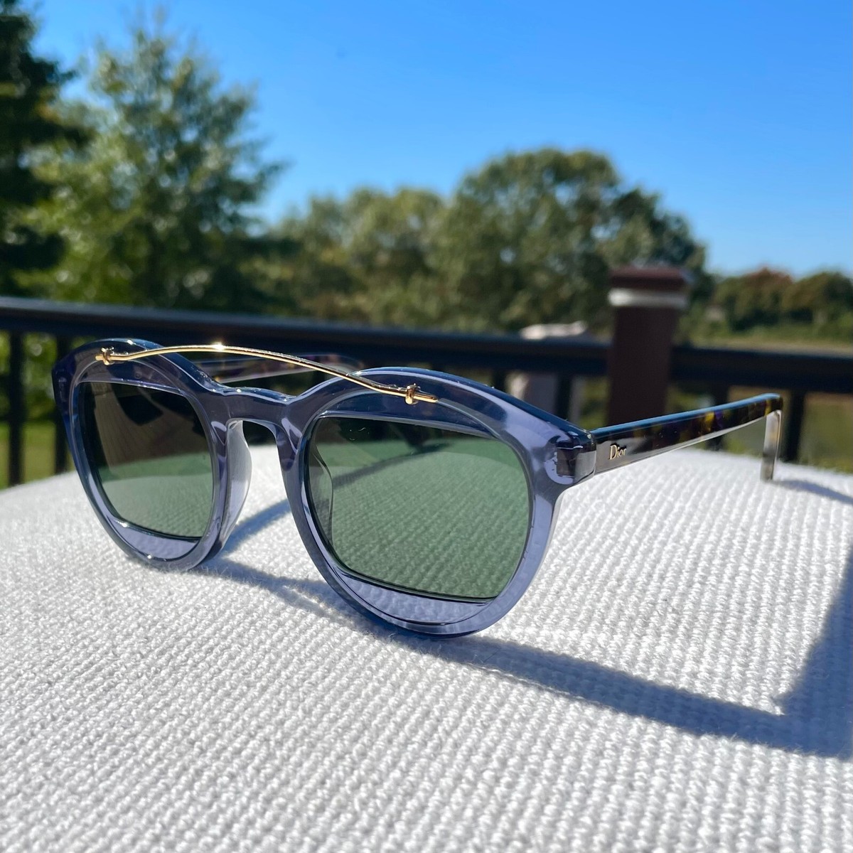 Dior Mania1 Sunglasses with Clear and Gold Frame Christian Dior DiorMania 1 Sunglasses FRAMES Black Tortoise  main image 2