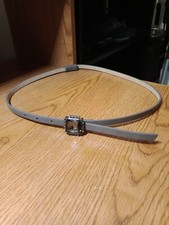 The Limited Belt Women SZ Small Skinny Adjustable Gray Faux Leather belt