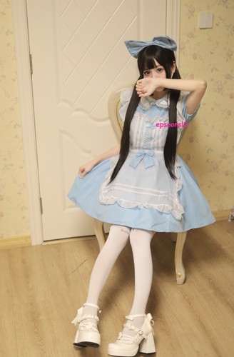 Girls Maid Outfit Lolita Clothes Netflix Live Show Cosplay Costume Dress Blue - Picture 13 of 19