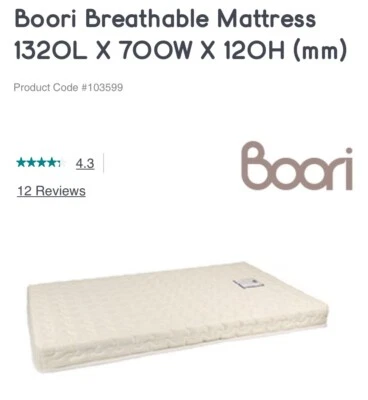 Boori Alice Cot Mattress Package Cots Baby Bunting
