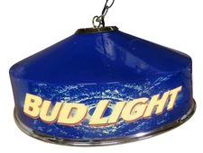 Vintage Bud Light Beer Poker Pool Table Hanging Bar Light Sign 1998 - NEW!