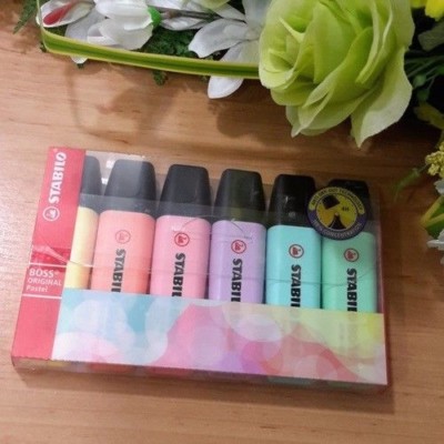 Stabilo Boss Original Pastel wallet 6 Assorted Highlighters Marker colours