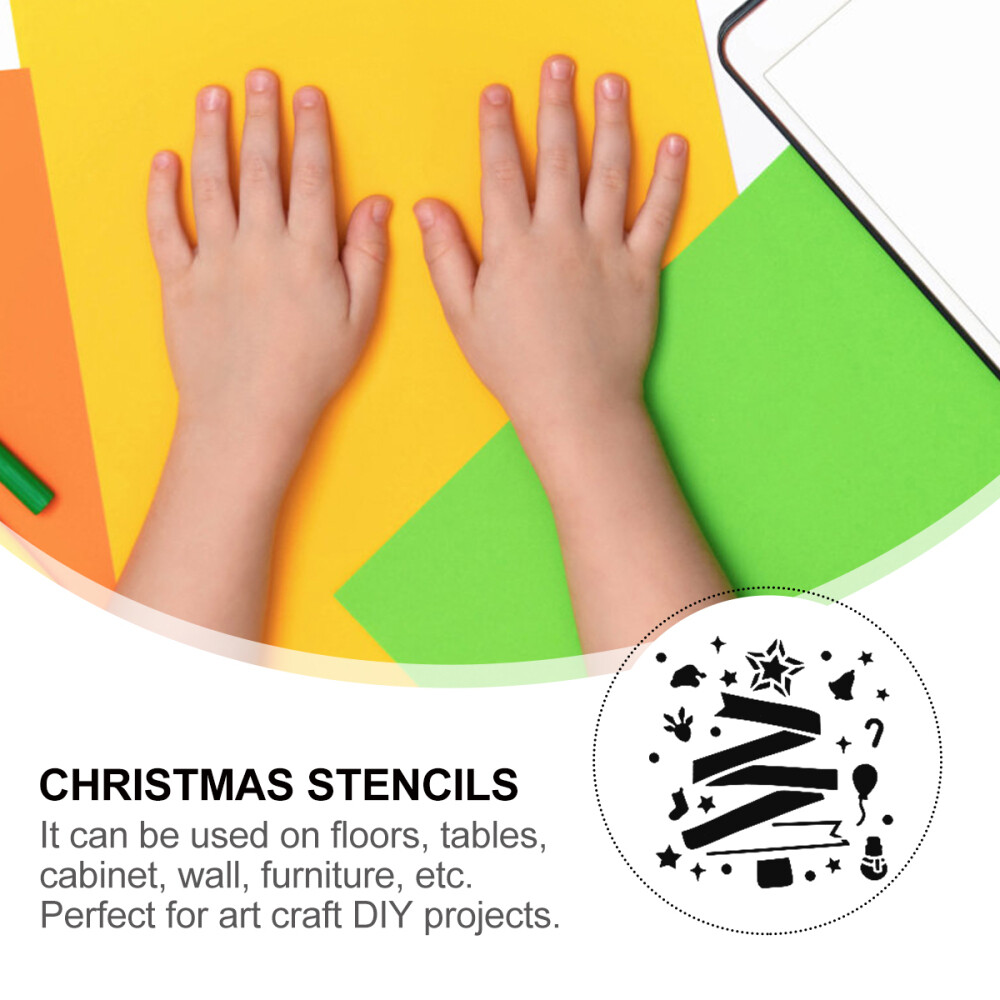 16Pcs Wood Stencils for Painting Window Craft Xmas Template Xmas