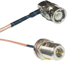 RG316 BNC MALE ANGLE to N FEMALE BULKHEAD RF Cable Rapid-SHIP LOT