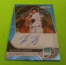 2020 Panini Prizm Baseball Hunter Harvey Blue Wave Prizm RC AUTO (20/50) Orioles