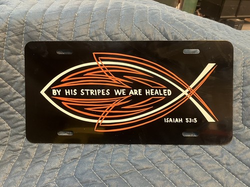 Pinstriped & Hand-lettered Christian car tag Plate. Great Christmas Gifts!! - Bild 2 von 2