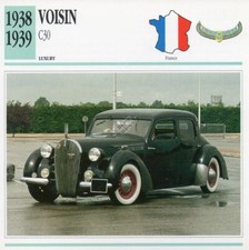1938-1939 VOISIN C30 Classic Car Photograph / Information Maxi Card