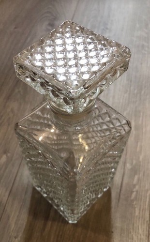 DDR Vintage Dekanter Glas Bleikristall, Whisky Flacon / Flasche, transparent - Bild 1 von 5