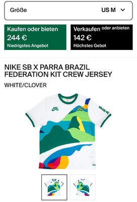 Nike Sb X Parra Brazil Federation Kit Crew Jersey M