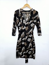 Hobbs London Wrap Over Long Sleeved Dress (Size UK 8) 100% Wool 