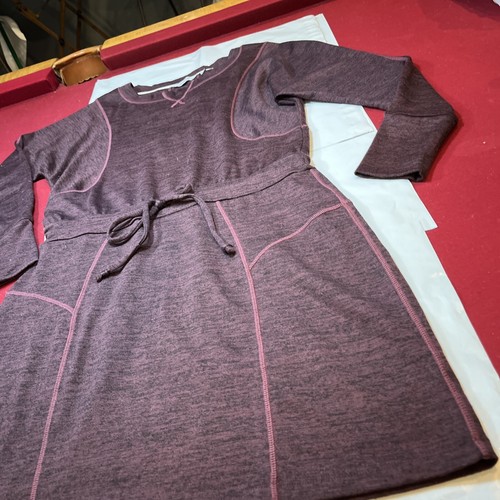 Athleta Purple Knit DRESS Give It Your All Long Sleeved Elastic Waist MEDIUM M - Picture 3 of 15