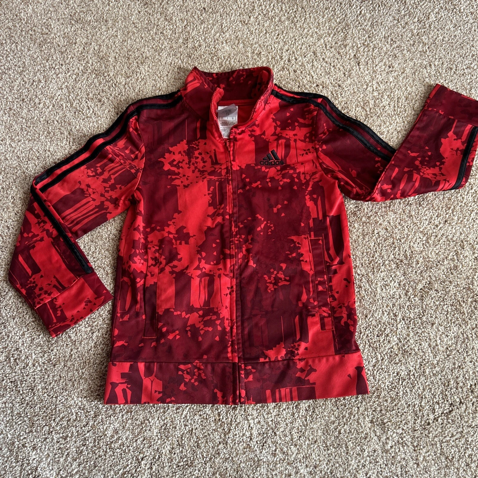 ESSENTIALS Adidas Giacca in Pile a 3 Strisce Essential con Zip e Fronte Bambina TAGLIA 8 Small