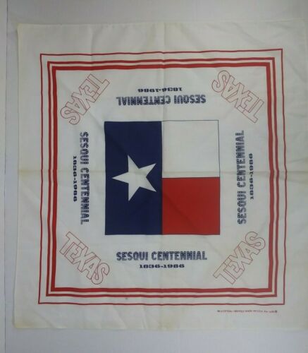 Mouchoir bandana vintage 1986 drapeau du Texas sesquicentenaire par Wamcraft - Photo 1/5