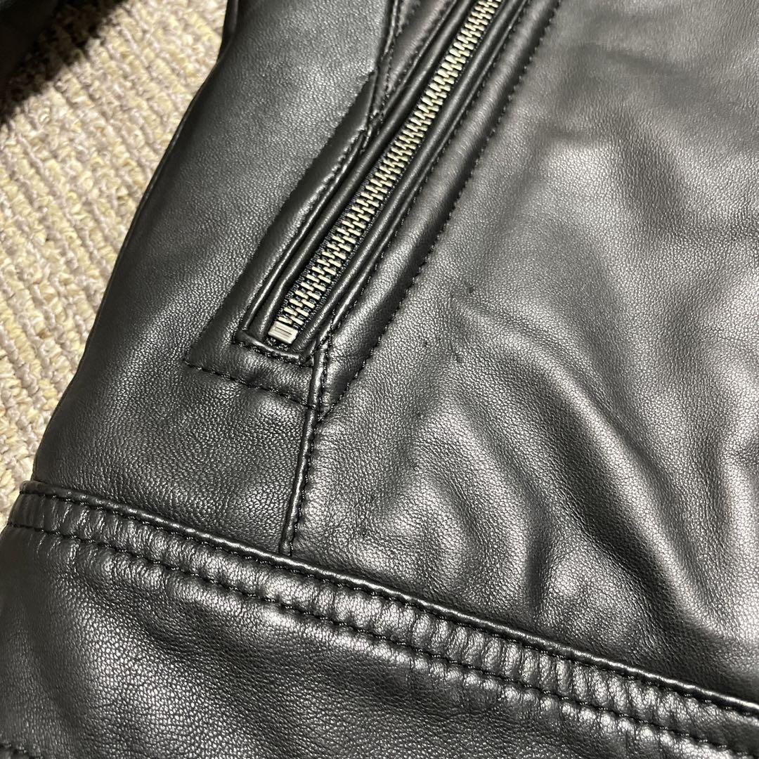 Burberry Black Label Lamb Leather Jacket Single Rider M From Japan