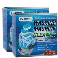 Hinio Washing Machine Cleaner Descaler 24 Pack Deep Solid Clean For HE Tablets