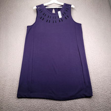 OLD NAVY Dress Womens Size LARGE Navy Blue Sleeveless Shift Cutout Neckline NEW