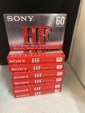 Sony HF High Fidelity 60 Minute Normal Bias Cassette Tape Lot of 7 Sealed NOS