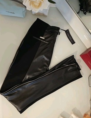 Maniere de Voir Black Vegan Leather Zipper Pants Women's sz (AU 12) US 27/28 NWT