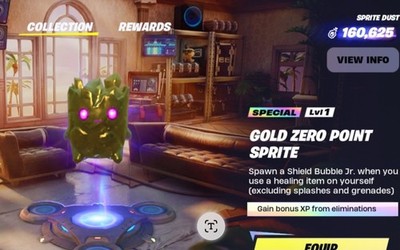 GOLD Mythic Zero Point Sprite - Rare - Fortnite