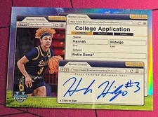 2024 Bowman U Chrome # CAA-HH HANNAH HIDALGO College Application ON CARD AUTO RC