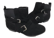 SO Women's Alessia Zip Up Comfort Fashion Ankle Boots Black Size:6.5 139G