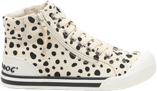 Rocket Dog Jazzin Hi Womens White Spot Casual Zip Up Ankle Boots