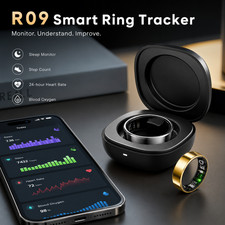 R09 Smart Ring Health Fitness Tracker Heart Rate Blood Oxygen 5ATM iOS Android
