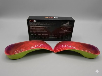 XKC High Arch Support 3/4 Length Orthotic Insoles Red Green Comfort - XLarge