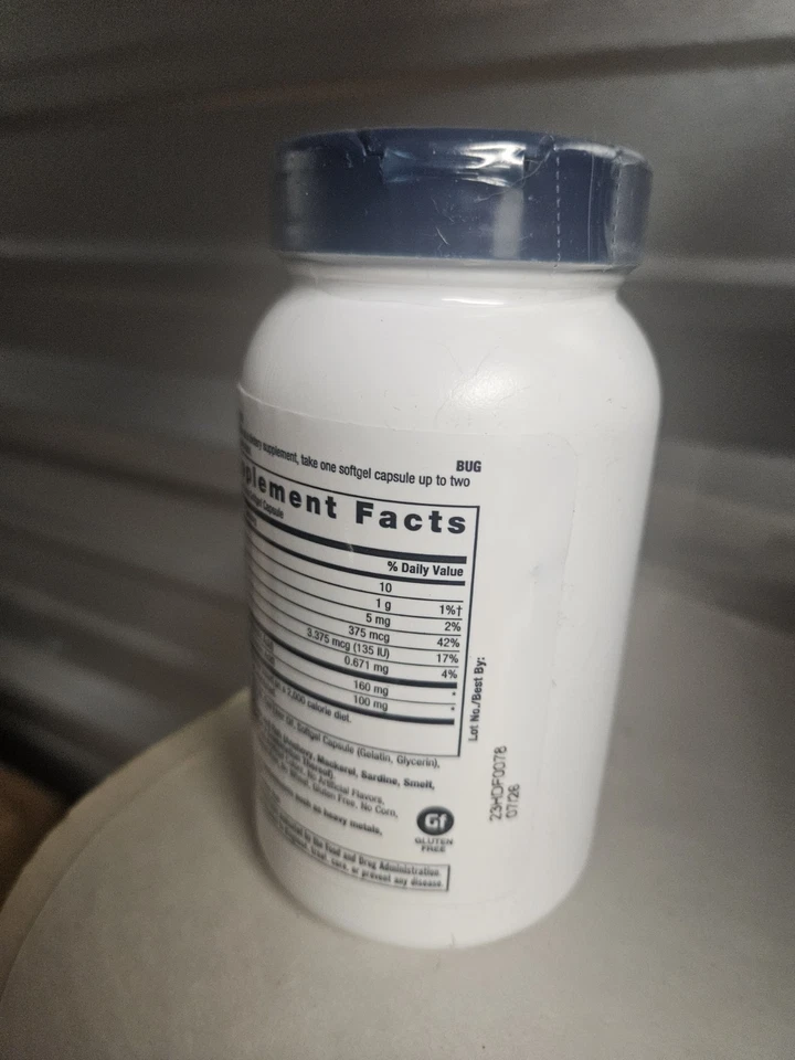 Aceite de hígado de bacalao GNC - 260 mg de EPA/DHA Omega 3 - EXP. 7/26 - 90 cápsulas blandas - NUEVO Foto 2 de 2