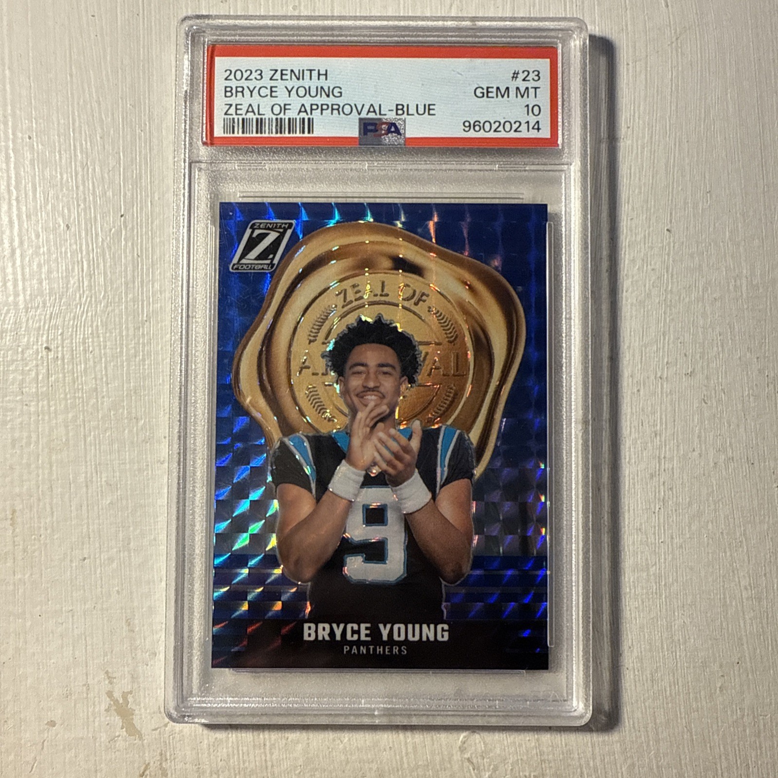 Bryce Young Panini Zenith Zeal of Approval #23 Blue